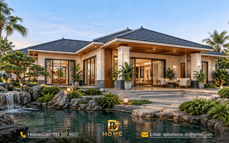 Biệt thự nghỉ dưỡng 1 tầng mái Nhật