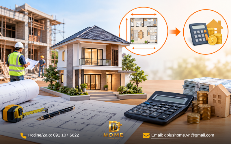 Cách tính diện tích và chi phí xây nhà trọn gói