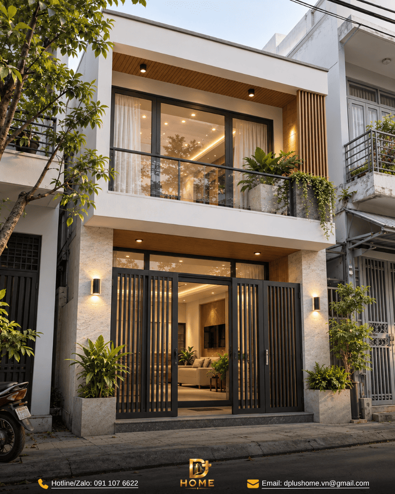 Mẫu nhà ống 2 tầng 4x12m 2 phòng ngủ 01