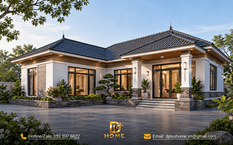 Nhà cấp 4 mái Nhật chữ L