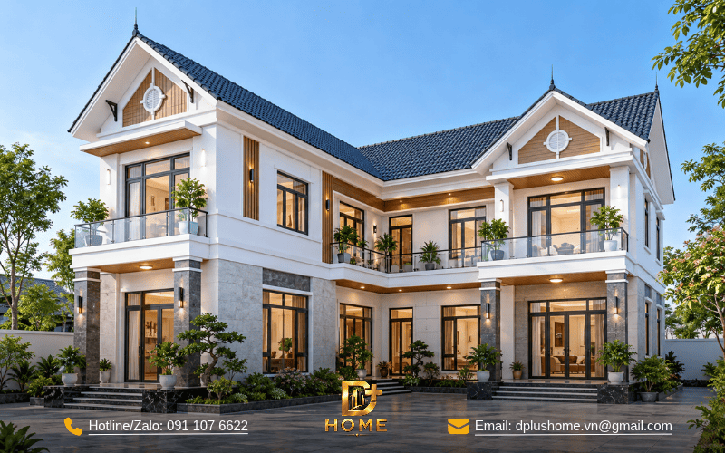 Nhà chữ L 2 tầng mái Thái