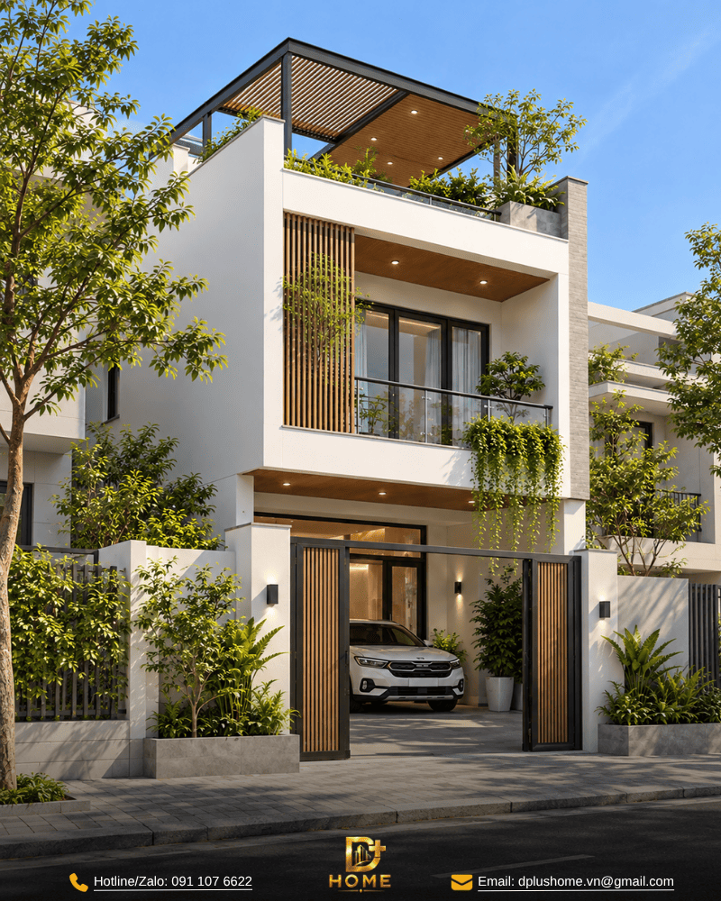 Nhà ống 2 tầng 1 tum 5x20m có chỗ để ô tô 02
