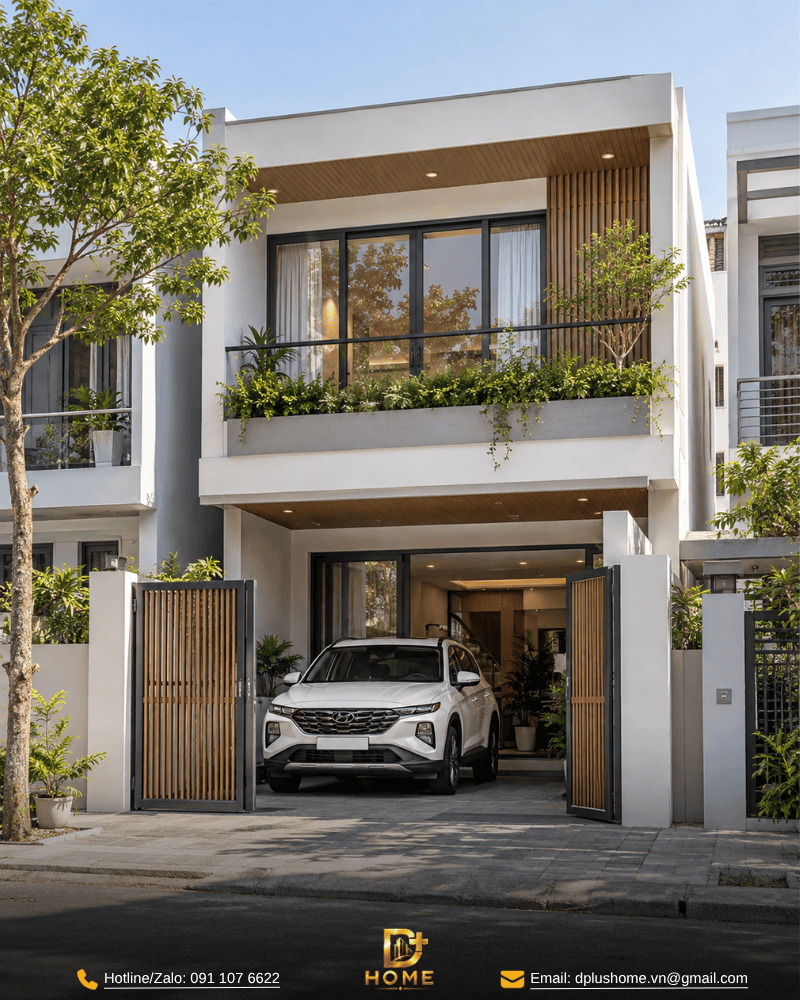 Nhà phố 2 tầng có gara ô tô 01