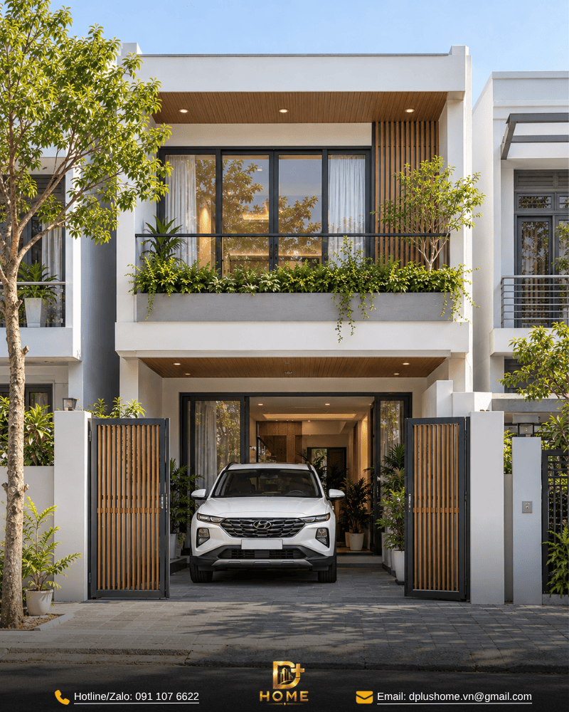 Nhà phố 2 tầng có gara ô tô 02