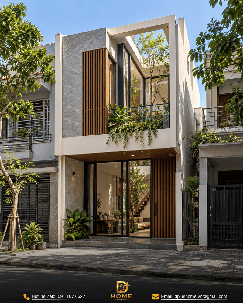 Nhà phố 2 tầng có giếng trời 01