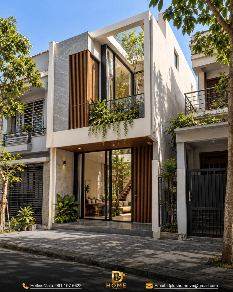 Nhà phố 2 tầng có giếng trời 02