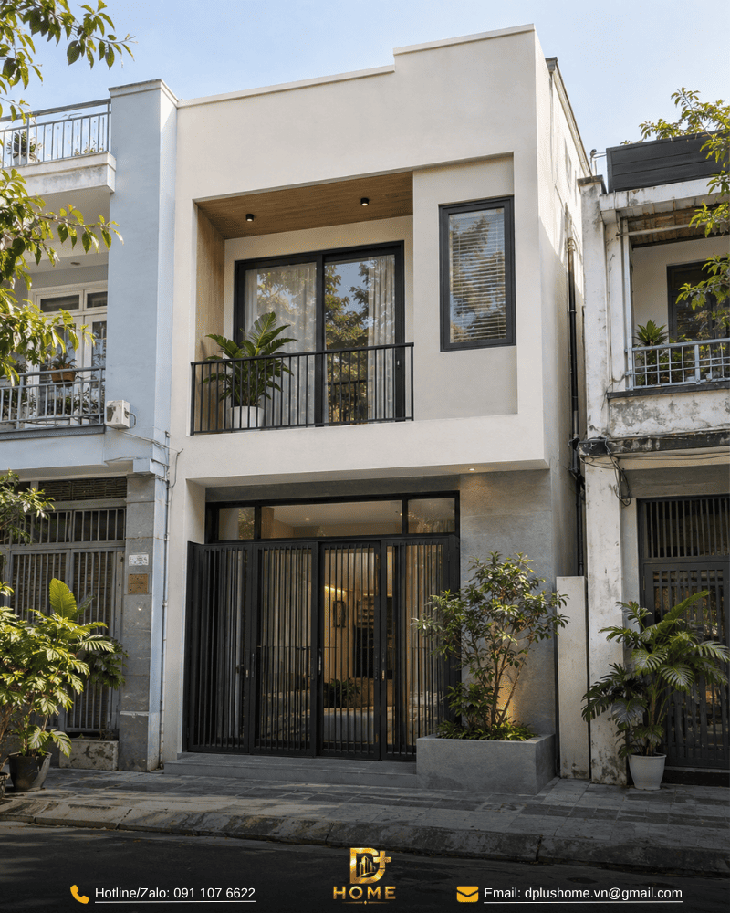 Nhà phố 2 tầng đơn giản, tối giản chi tiết 01