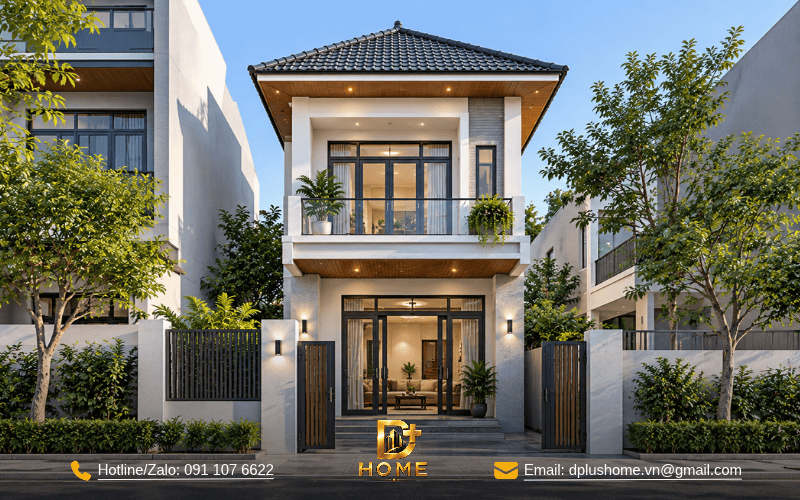 Nhà phố 2 tầng mái Nhật
