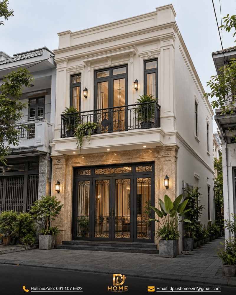 Nhà phố 2 tầng Tân cổ điển nhẹ nhàng 01
