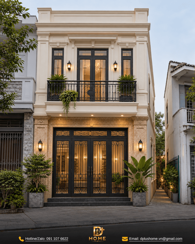 Nhà phố 2 tầng Tân cổ điển nhẹ nhàng 02