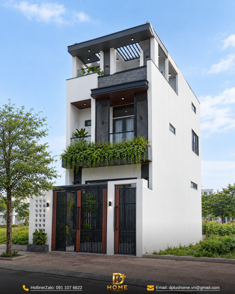 Nhà phố 3 tầng 45m2 mặt nghiêng
