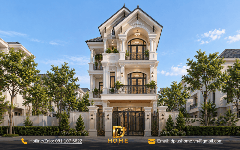 Nhà phố 3 tầng mái Thái Tân cổ điển