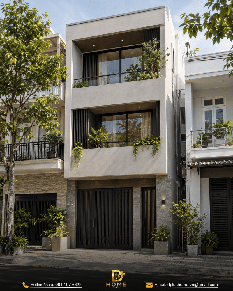 Nhà phố 3 tầng tối giản, chú trọng độ bền 01