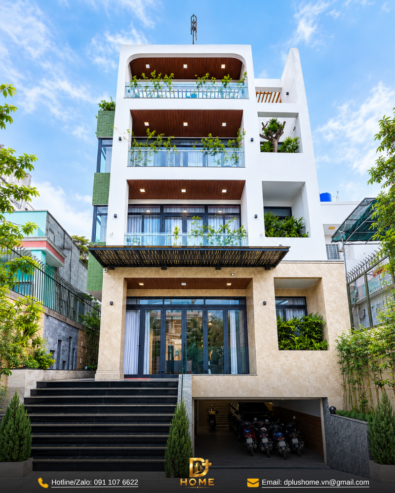 Nhà phố 4 tầng 7x20m tổng thể