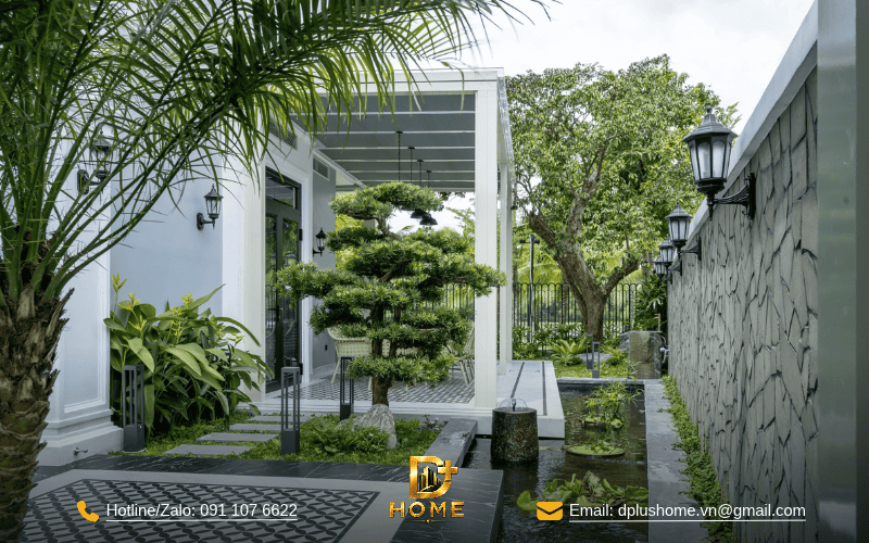 Nhà phố hiện đại không gian mở, tích hợp giếng trời và mảng xanh 2