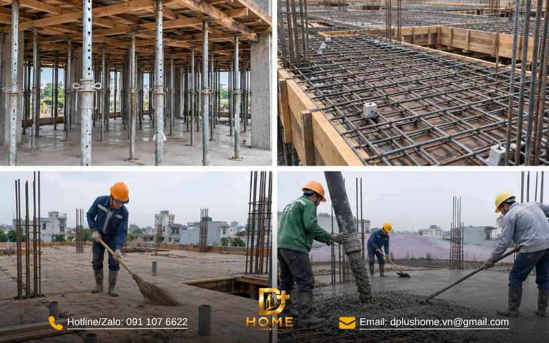 Quy trình và kỹ thuật đổ trần nhà